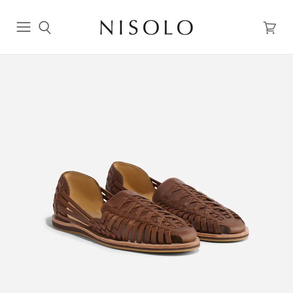 Nisolo Brown Huarache Sandals with Woven Leather